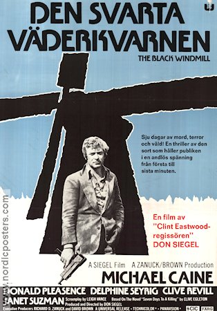 Den svarta väderkvarnen 1974 poster Michael Caine Donald Pleasence Delphine Seyrig Don Siegel