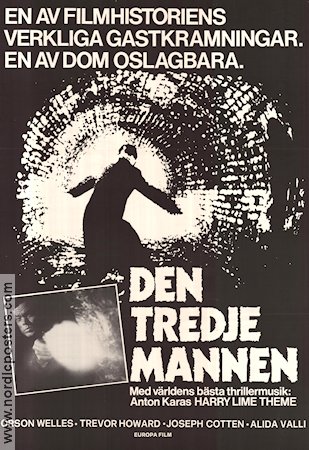 The Third Man 1949 movie poster Orson Welles Trevor Howard Joseph Cotten Carol Reed Music: Anton Karas
