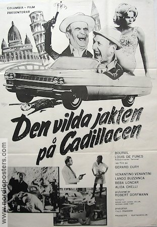 Le corniaud 1965 movie poster Louis de Funes Bourvil Venantino Venantini Gérard Oury Cars and racing