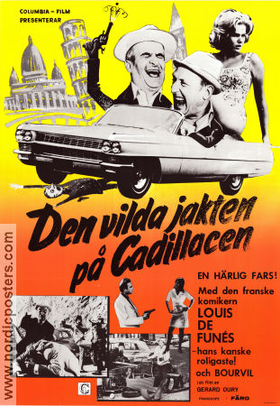 Le corniaud 1965 movie poster Louis de Funes Bourvil Venantino Venantini Gérard Oury Cars and racing