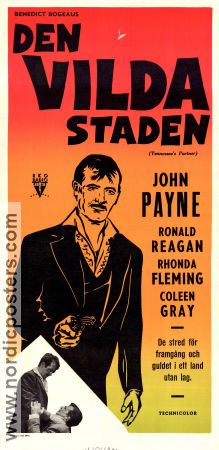 Den vilda staden 1955 poster John Payne Ronald Reagan Allan Dwan