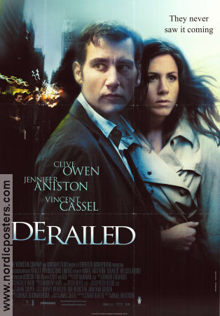 Derailed 2005 movie poster Clive Owen Jennifer Aniston Vincent Cassel Mikael Håfström