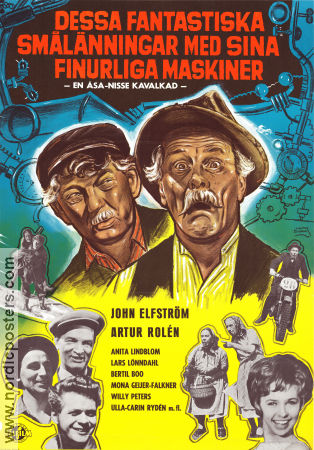 Dessa fantastiska smålänningar 1966 movie poster John Elfström Artur Rolén Anita Lindblom Lars Lönndahl Ragnar Frisk Poster artwork: Walter Bjorne Find more: Åsa-Nisse