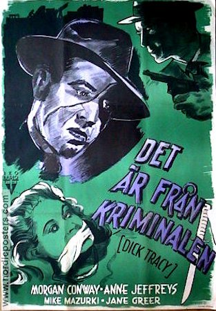 Dick Tracy 1946 movie poster Morgan Conway Anne Jeffreys From comics