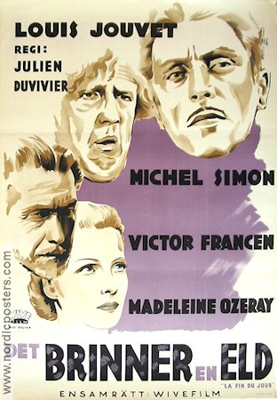 La fin du jour 1938 movie poster Louis Jouvet Michel Simon
