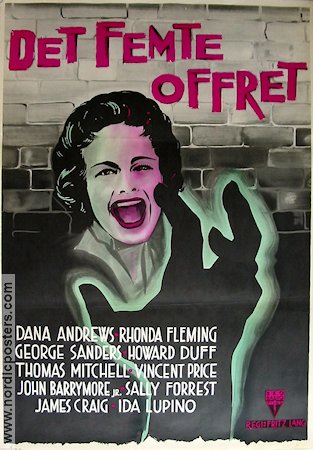 While the City Sleeps 1956 movie poster Dana Andrews Rhonda Fleming Fritz Lang Film Noir