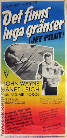 Jet Pilot 1958 movie poster John Wayne Janet Leigh Howard Hughes Planes
