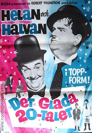 Det glada 20-talet 1965 movie poster Laurel and Hardy Helan och Halvan