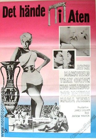 It Happened in Athens 1963 movie poster Jayne Mansfield Trax Colton Bob Mathias Find more: Greece Olympic