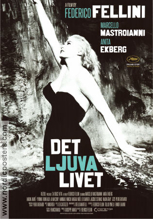 La Dolce Vita 1960 movie poster Anita Ekberg Marcello Mastroianni Anouk Aimée Federico Fellini