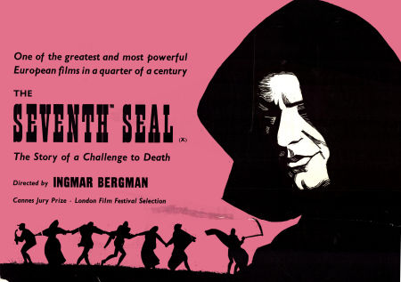 Det sjunde inseglet 1957 poster Max von Sydow Gunnar Björnstrand Nils Poppe Bengt Ekerot Bibi Andersson Inga Gill Gunnel Lindblom Ingmar Bergman