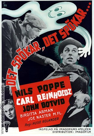 Det spökar det spökar 1943 movie poster Nils Poppe Carl Reinholdz John Botvid Hugo Bolander