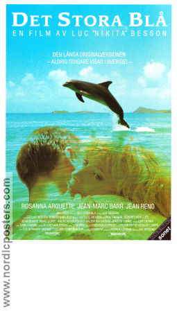 Le Grand Bleu 1988 movie poster Jean-Marc Barr Rosanna Arquette Jean Reno Luc Besson Fish and shark Diving