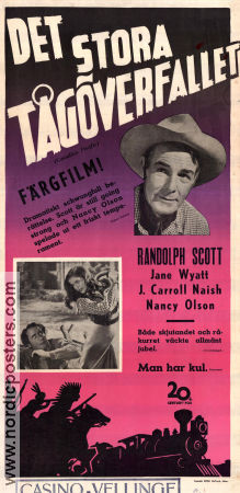 Canadian Pacific 1949 movie poster Randolph Scott Jane Wyatt J Carrol Naish Edwin L Marin