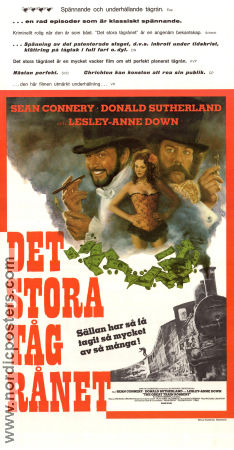 The First Great Train Robbery 1978 movie poster Sean Connery Donald Sutherland Lesley-Anne Down Michael Crichton Trains