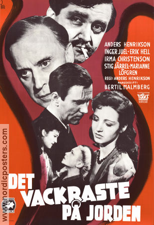 Det vackraste på jorden 1947 movie poster Inger Juel Erik Hell Marianne Löfgren Stig Järrel Anders Henrikson