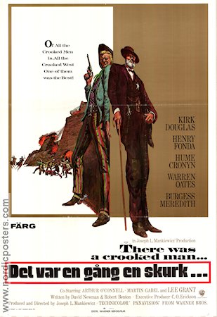 Det var en gång en skurk 1970 poster Kirk Douglas Henry Fonda Hume Cronyn Joseph L Mankiewicz