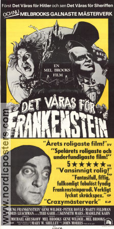 Young Frankenstein 1974 movie poster Gene Wilder Marty Feldman Madeline Kahn Mel Brooks