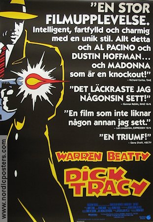 Dick Tracy 1990 movie poster Al Pacino Dustin Hoffman Madonna Warren Beatty Mafia From comics