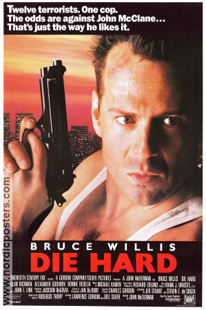 Die Hard 1988 movie poster Bruce Willis Alan Rickman Bonnie Bedelia John McTiernan