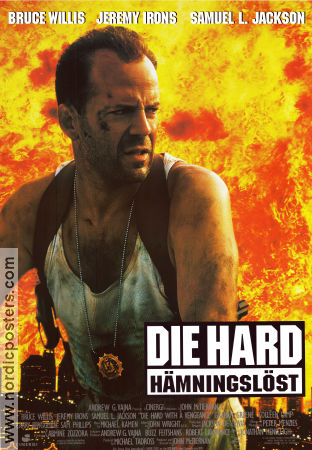 Die Hard with a Vengeance 1995 movie poster Bruce Willis Jeremy Irons Samuel L Jackson Graham Greene Colleen Camp John McTiernan