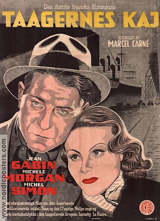 Le quai des brumes Jean Gabin vintage movie poster 