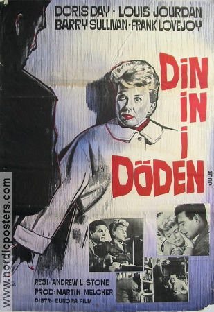 Julie 1956 movie poster Doris Day Louis Jourdan Barry Sullivan Andrew L Stone Film Noir