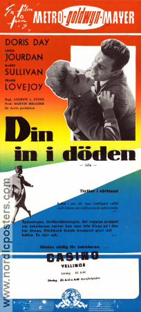 Din in i döden 1956 poster Doris Day Louis Jourdan Barry Sullivan Andrew L Stone Film Noir