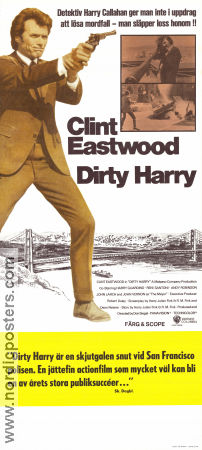 Dirty Harry 1971 movie poster Clint Eastwood Andrew Robinson Harry Guardino Don Siegel Guns weapons Police and thieves