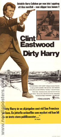 Dirty Harry 1971 movie poster Clint Eastwood Andrew Robinson Harry Guardino Don Siegel Guns weapons Police and thieves