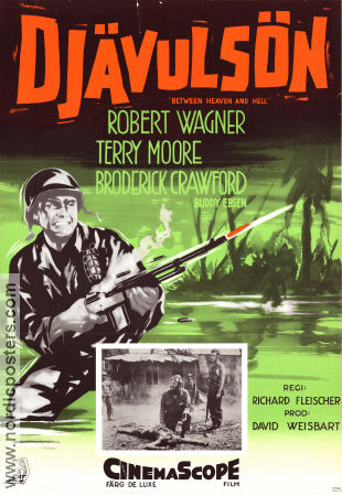Between Heaven and Hell 1956 movie poster Robert Wagner Terry Moore Broderick Crawford Richard Fleischer War