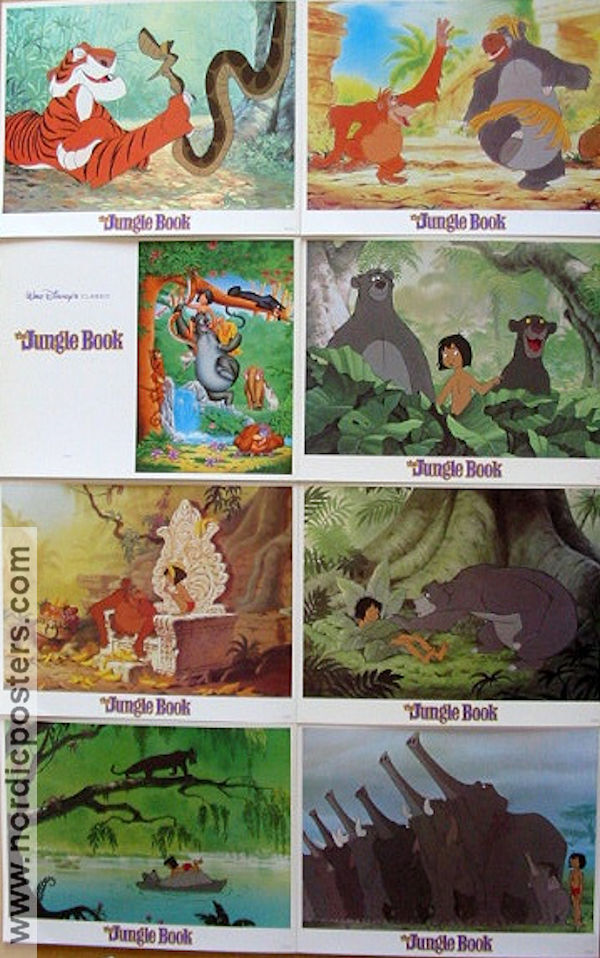 The Jungle Book 1967 lobby card set Phil Harris Wolfgang Reitherman