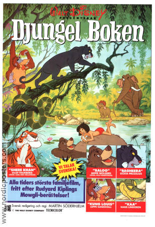 The Jungle Book 1967 movie poster Baloo Mowgli Phil Harris Wolfgang Reitherman Poster artwork: Walter Bjorne