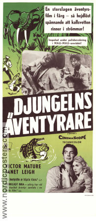 Djungelns äventyrare 1956 poster Victor Mature Janet Leigh John Justin Terence Young Hitta mer: Africa