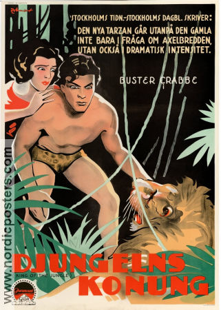 King of the Jungle 1932 movie poster Buster Crabbe Frances Dee H Bruce Humberstone Find more: Tarzan