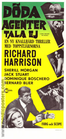 Döda agenter tala ej 1966 poster Richard Harris Helene Chanel Sherill Morgan Luigi Scattini Agenter