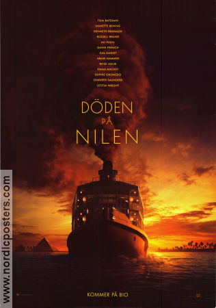 Döden på Nilen 2022 poster Tom Bateman Annette Bening Russell Brand Kenneth Branagh Text: Agatha Christie Hitta mer: Africa Skepp och båtar