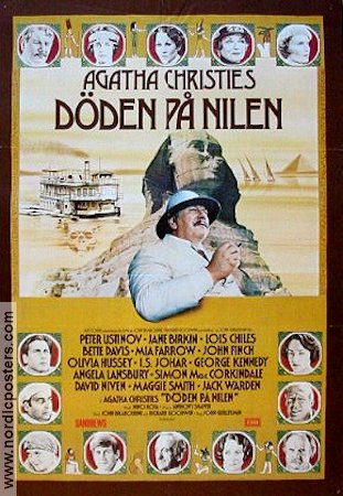 Death on the Nile 1978 movie poster Peter Ustinov Mia Farrow Simon MacCorkindale John Guillermin Writer: Agatha Christie