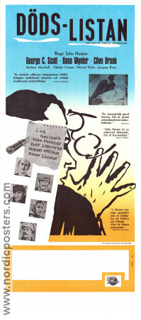 Dödslistan 1963 poster Kirk Douglas Robert Mitchum Tony Curtis John Huston