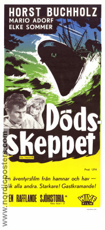 Dödsskeppet 1959 poster Horst Buchholz Elke Sommer Mario Adorf Georg Tressler Skepp och båtar