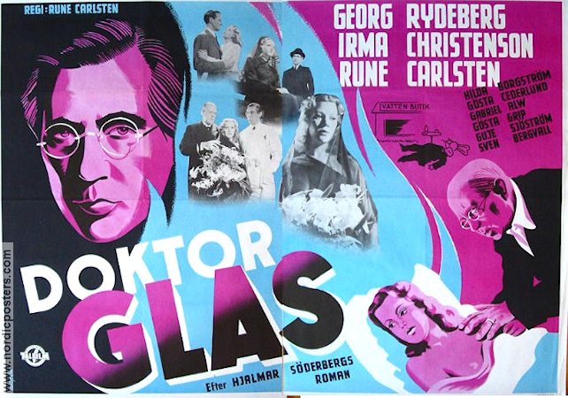 Doktor Glas 1942 movie poster Georg Rydeberg Irma Christenson Writer: Hjalmar Söderberg