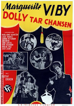 Dolly tar chansen 1944 movie poster Marguerite Viby Karl-Arne Holmsten Lasse Krantz Gustaf Edgren