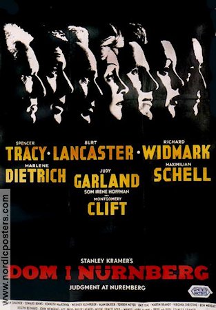 Judgment at Nuremberg 1960 movie poster Spencer Tracy Marlene Dietrich Judy Garland Find more: Nazi