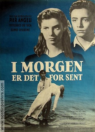 Domani e troppo tardi 1950 movie poster Pier Angeli Vittorio De Sica