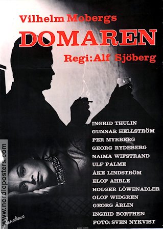 Domaren 1960 poster Ingrid Thulin Gunnar Hellström Per Myrberg Alf Sjöberg Text: Vilhelm Moberg