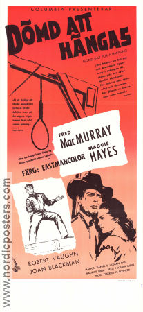 Good Day for a Hanging 1959 movie poster Fred MacMurray Margaret Hayes Robert Vaughn Nathan Juran