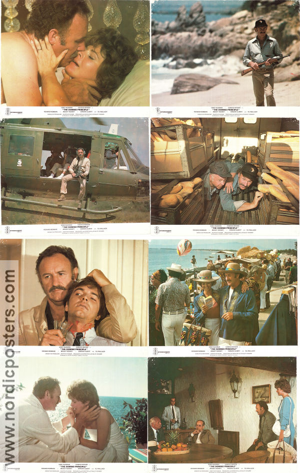 The Domino Principle 1977 lobby card set Gene Hackman Candice Bergen Richard Widmark Stanley Kramer