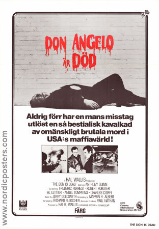 The Don is Dead 1973 movie poster Anthony Quinn Frederic Forrest Robert Forster Richard Fleischer Mafia