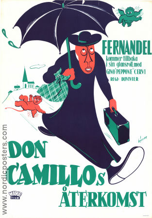 Le retour de Don Camillo 1953 movie poster Fernandel Gino Cervi Arturo Bragaglia Julien Duvivier Religion