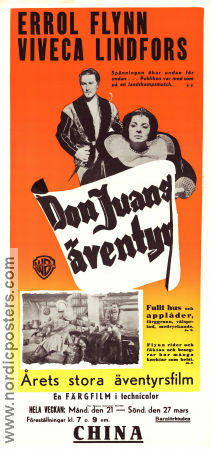 Adventures of Don Juan 1948 movie poster Errol Flynn Viveca Lindfors Robert Douglas Vincent Sherman Adventure and matine